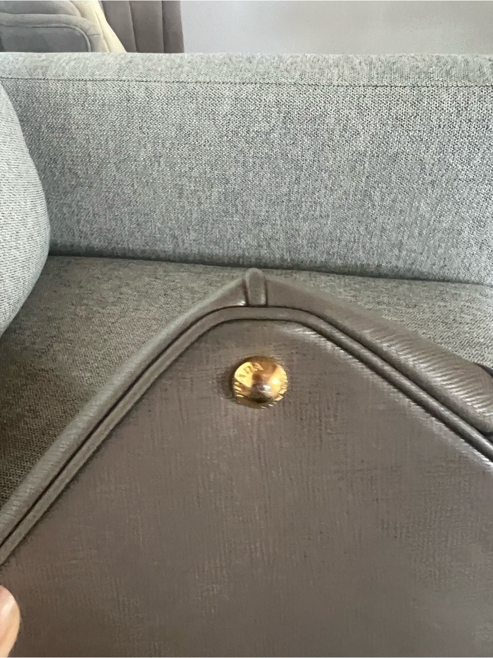 Prada Saffiano Double zip Lux in Argilla + Strap, Authenticity Card Style#BN2274 - Picture 12 of 16